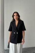 Siyah Kısa Kollu Blazer Ceket resmi